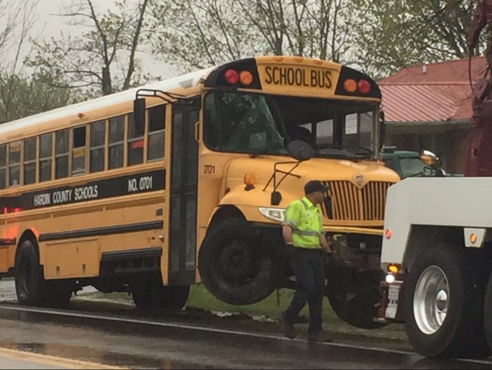 School bus with 50 students crashes into house in Hardin County WDRB