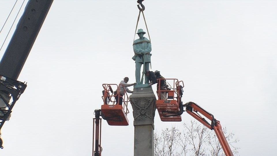 Louisville's controversial Confederate monument reassembled in