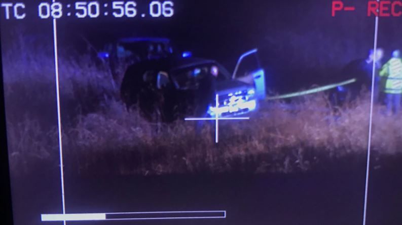 Investigators have focused on this SUV parked to the side of the bridge.