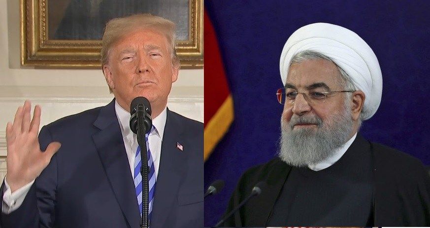 President Donald Trump and iran President Hassan Rouhani