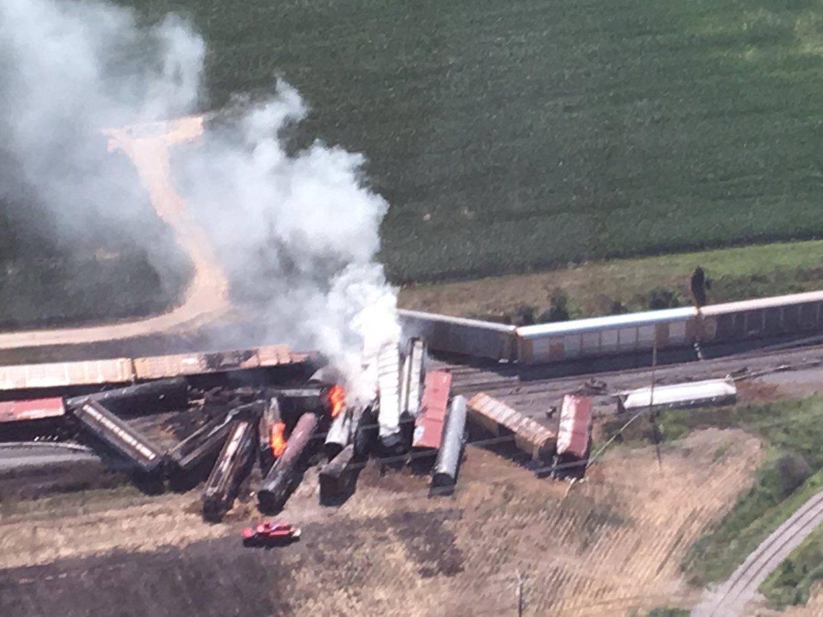 Train derails, bursts into flames in southwest Indiana WDRB 41