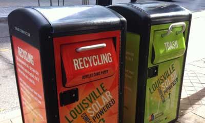 Solarpowered trash and recycling receptacles debut in downtown