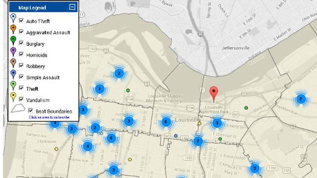 Louisville crime maps corrected to display park incidents WDRB 41 Louisville News